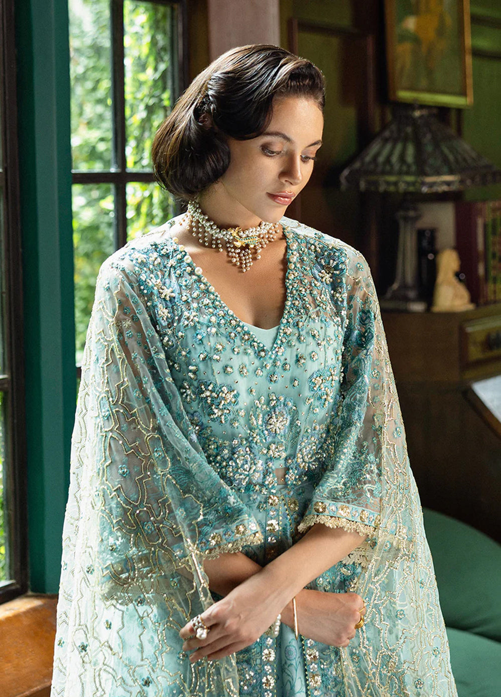 Inception by Mushq Embroidered Net Suits Unstitched 4 Piece MQ25IW D-02 Endless Love - Wedding Collection