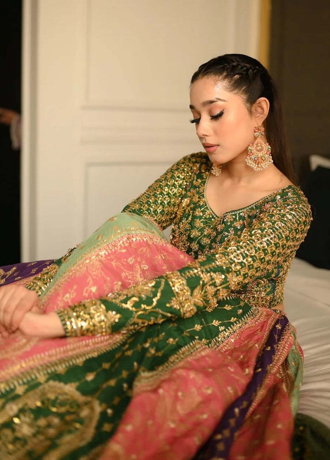 Jhil Mil by Maria Osama Khan Embroidered Raw Silk Suits Unstitched 3 Piece MOK25JM Rangrez - Wedding Collection