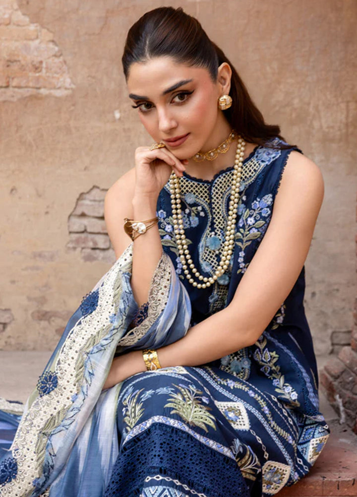 Saira Shakira Unstitched Embroidered Lawn 3 Piece Suit SSR26ULE SS-008B - Eid Collection