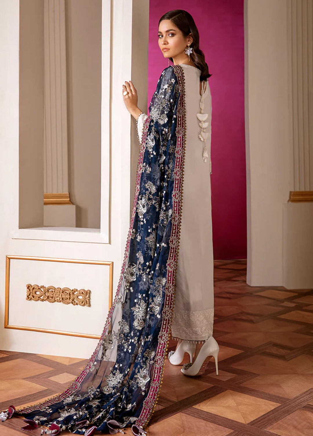 Chantelle by Baroque Unstitched Embroidered Chiffon 3 Piece Suit BQ26UCF 02-Glaze - Festive Collection