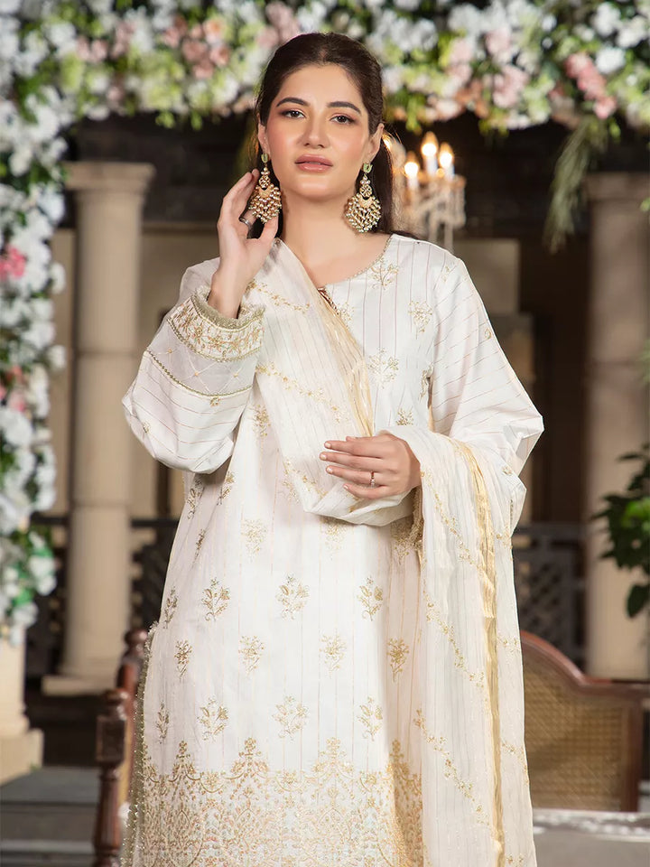 Jashn e Noor by Salitex Unstitched Embroidered 3 Piece Cotton Silk SUNW7NO095 - Summer Collection