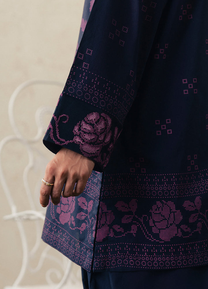 Moonsoon Edit by Cross Stitch Unstitched Printed Cambric 3 Piece Suit CS26UCM Magenta Muse - Casual Collection