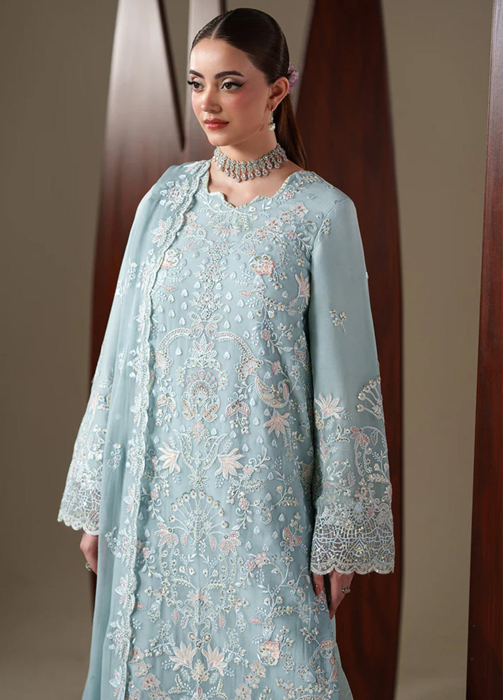 Nouvelle by Emaan Adeel Unstitched Embroidered Chiffon 3 Piece Suit EA26UNC Aria - Festive Collection