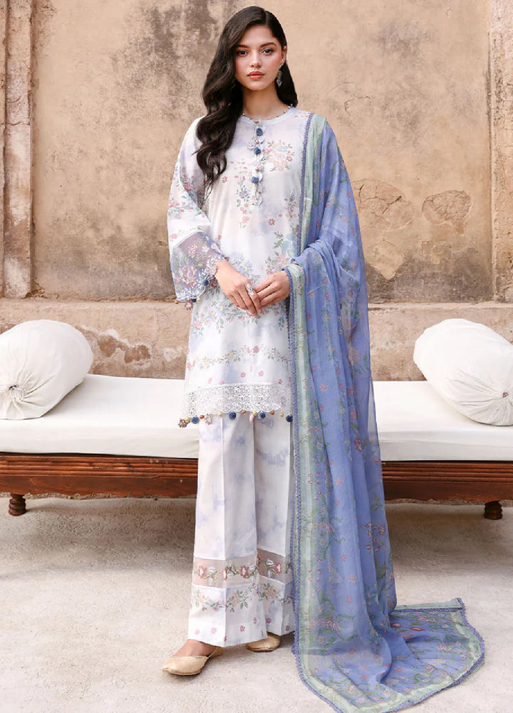 Cross Stitch Unstitched Embroidered Premium Lawn 3 Piece Suit CS26UCPL D23 VINTAGE PETAL - Eid Collection