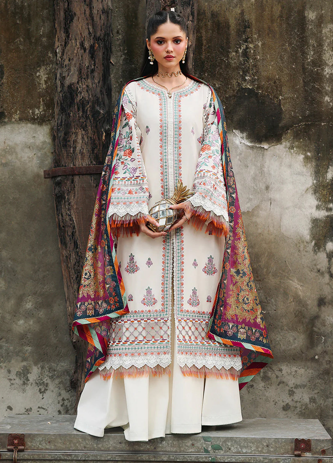 Lumina by Bin Ilyas Unstitched Embroidered Lawn 3 Piece Suit BI26UL L7 4B - Summer Collection