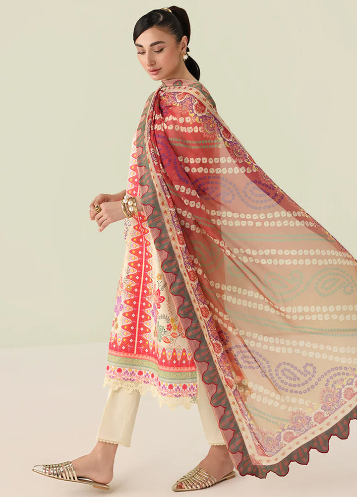 Rosette by Roheenaz Unstitched Lawn Embroidered 3 Piece Suit RNZ26UR Pastel Symphony-5A - Summer Collection
