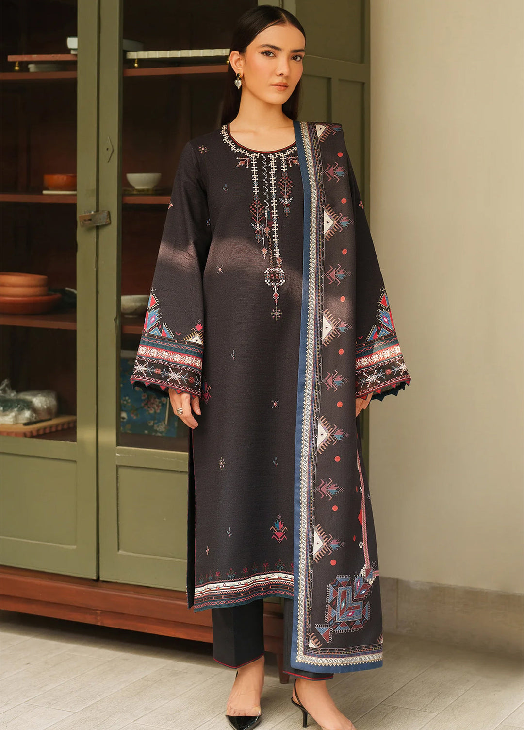 Bellini by Seran Unstitched Winter Khaddar Embroidered Suits 3 Piece SN25BW Cendara - Winter Collection