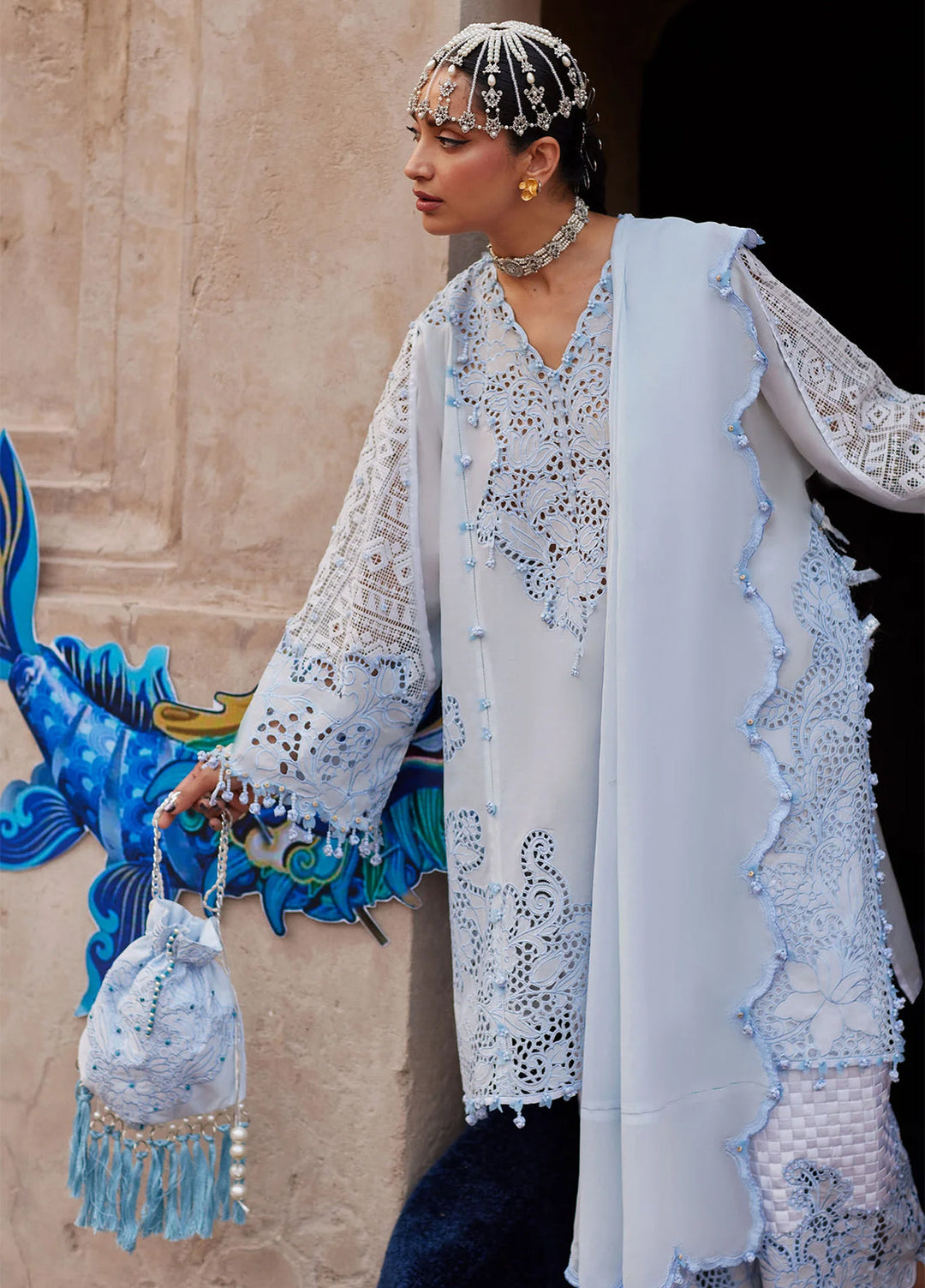 Kashmee Legacy by Elan Unstitched Embroidered Lawn 3 Piece Suit EL26ULKL Brumine EL26-02A - Festive Collection