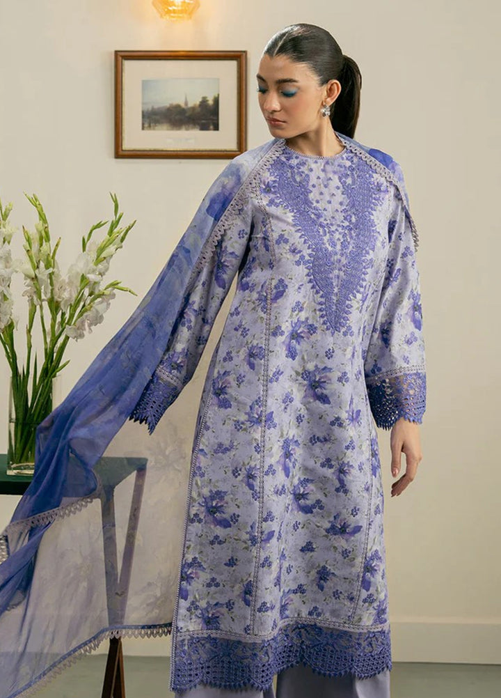 Zephyr by Ayzel Unstitched Lawn Embroidered 3 Piece Suit AAF26UZ D-8 Luma - Summer Collection