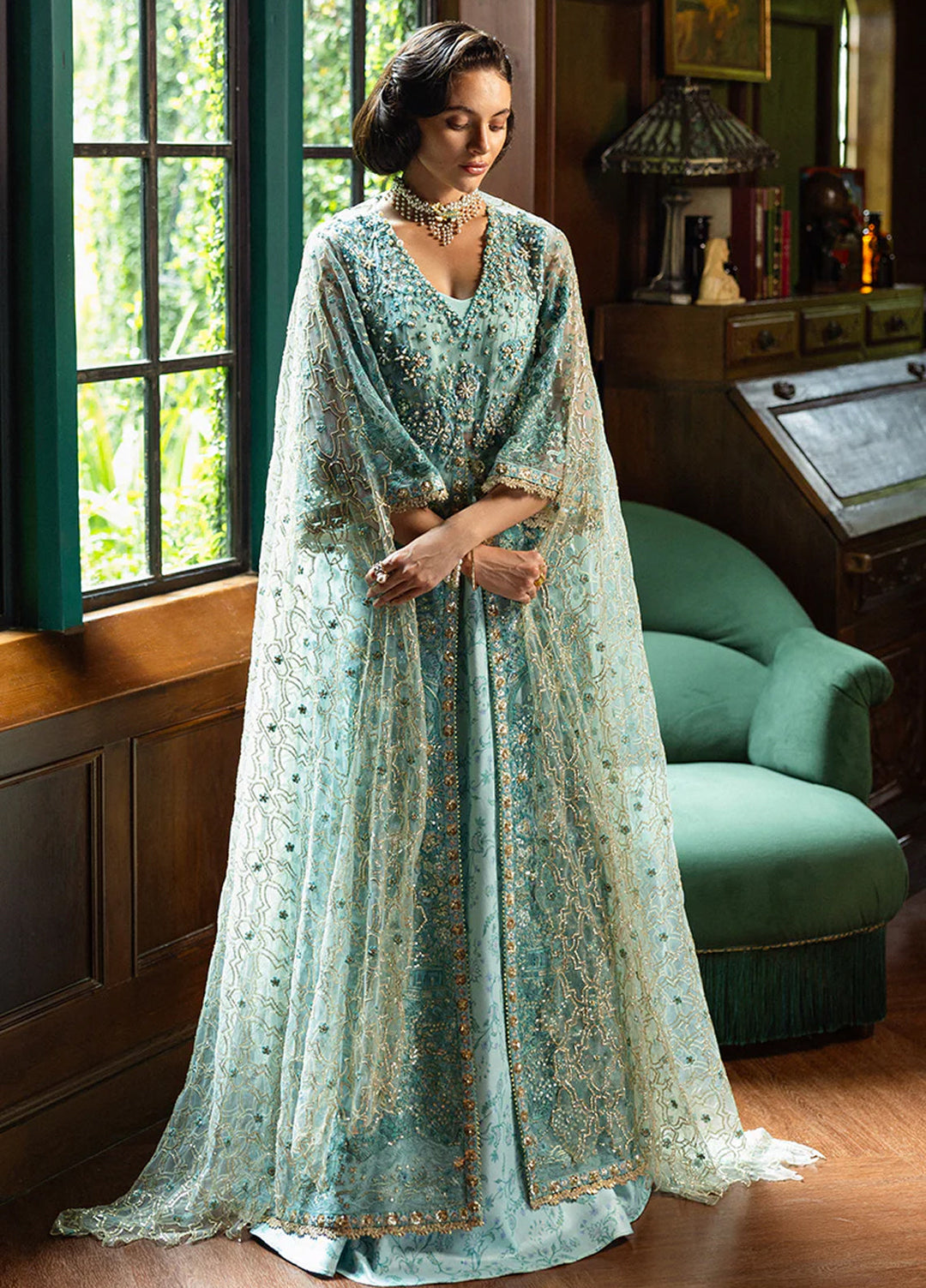 Inception by Mushq Embroidered Net Suits Unstitched 4 Piece MQ25IW D-02 Endless Love - Wedding Collection