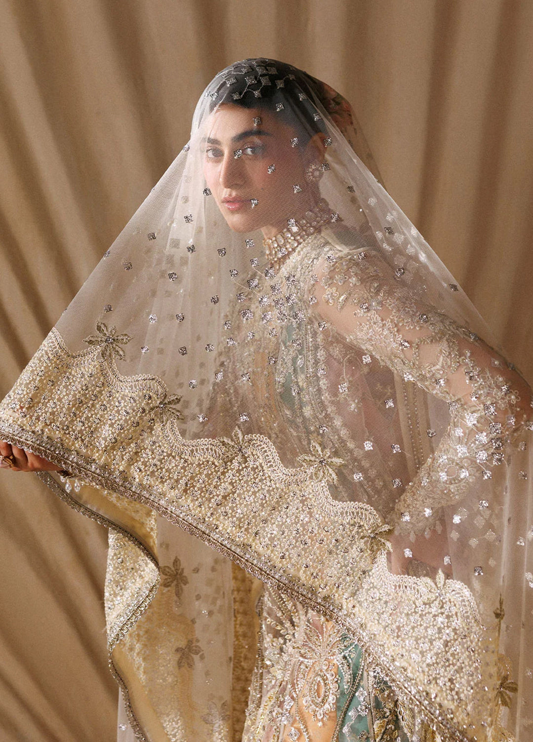 Sardinia Brides Unstitched Hand work Net 3 Piece Suit SR26UB Sorena 1807 - Wedding Collection