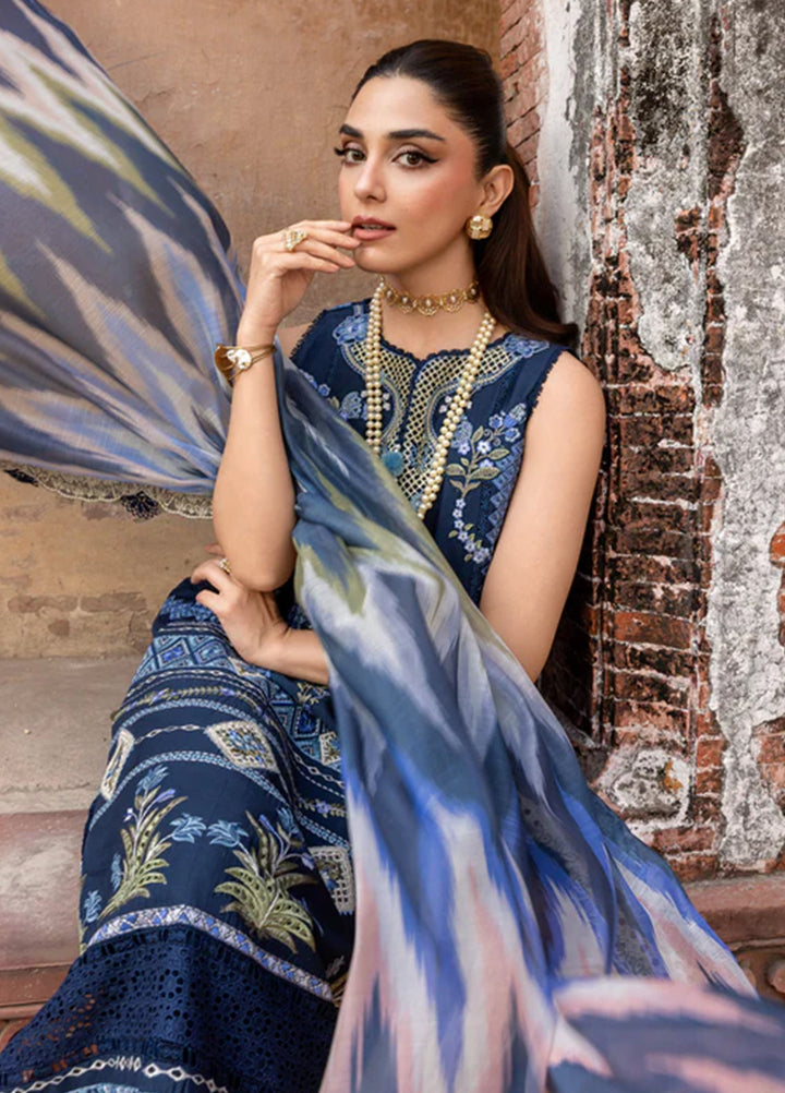 Saira Shakira Unstitched Embroidered Lawn 3 Piece Suit SSR26ULE SS-008B - Eid Collection