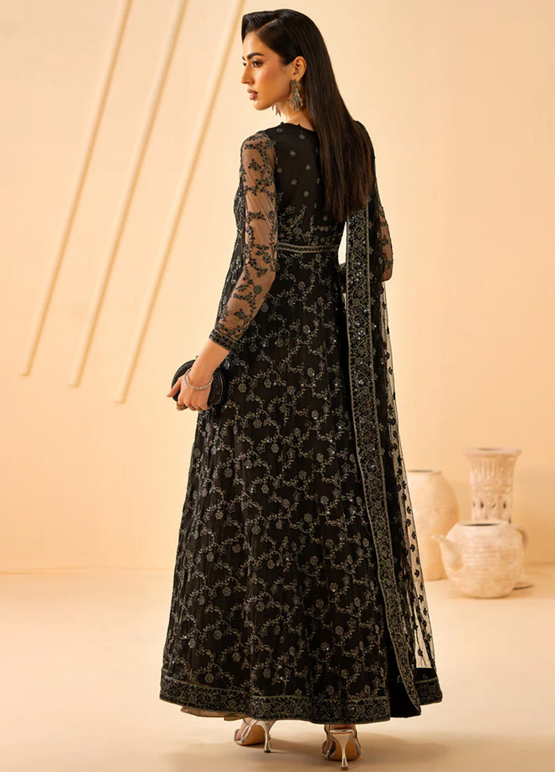 Riwayat by Zarif Unstitched Embroidered Net 3 Piece Suit ZR26URN ZRF-RC-03 QATIM - Festive Collection