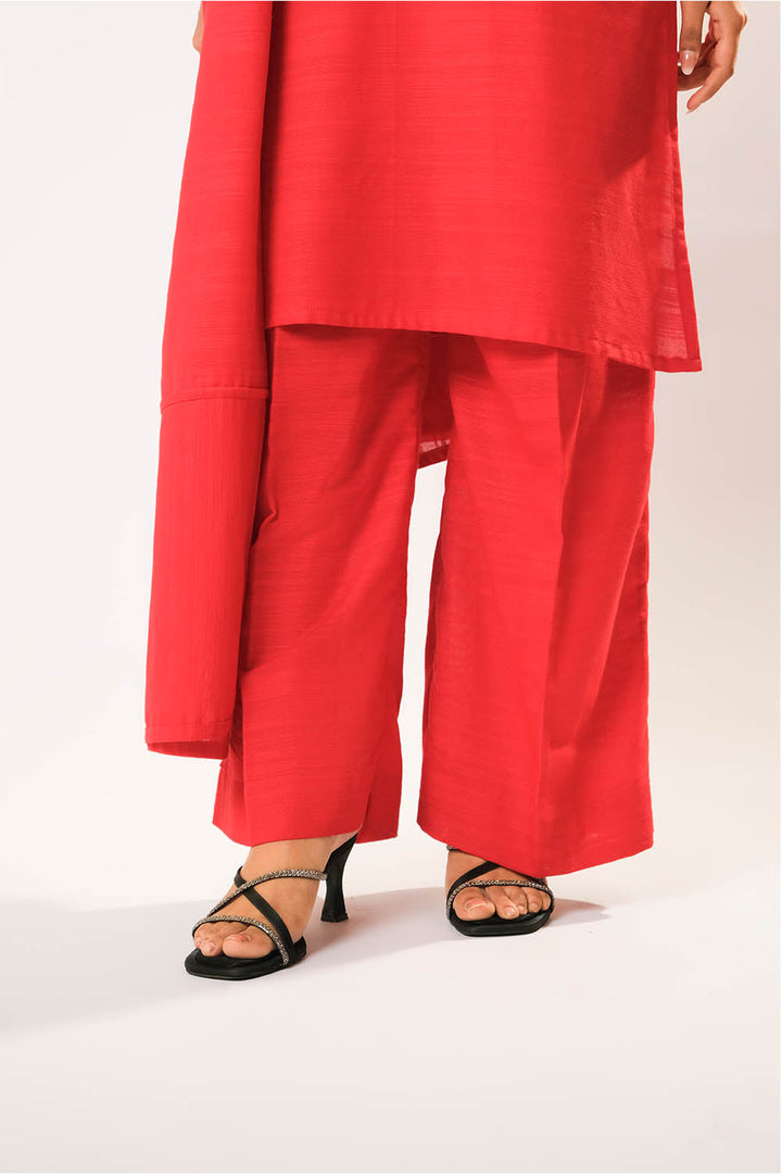 Senorita Women RTW Women Printed Red Casual 3 Piece Suit Cotton Khaddar Plain LAD-03203 - Winter Collection