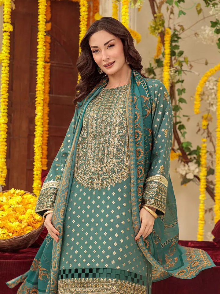 Salitex Unstitched Embroidered Cotton 3 Piece Suit SUNW6NO039UT - Festive Collection