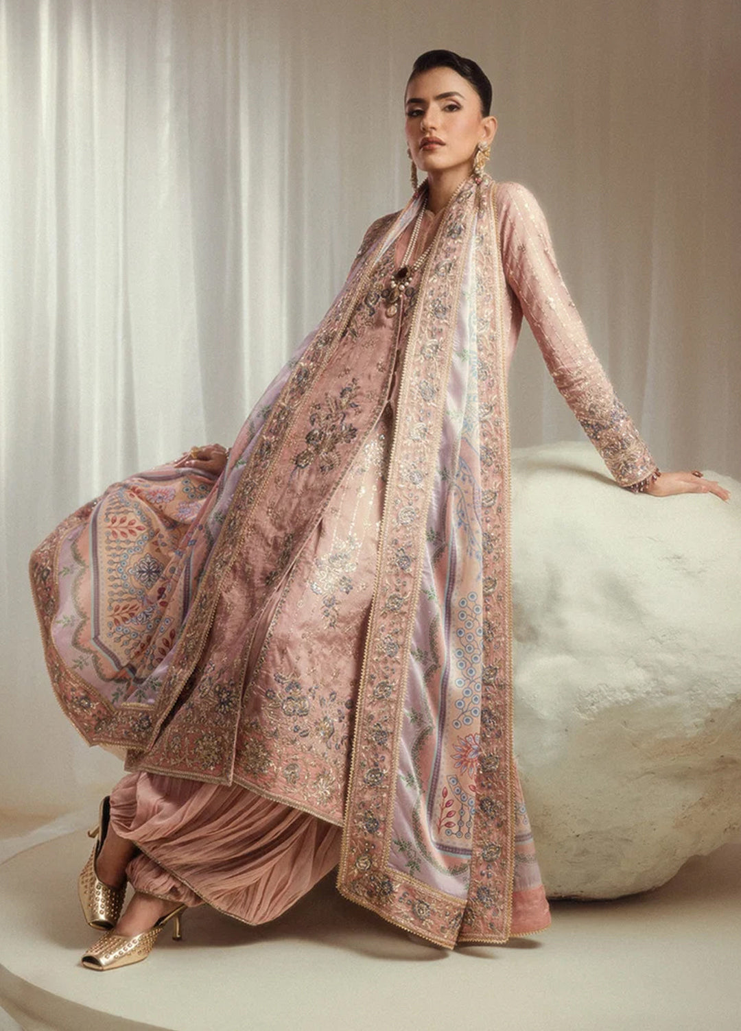 Aik Shaam by AIK Atelier Unstitched Embroidered Medium Silk 3 Piece Suit AIK26UAS C2603 - Wedding Collection