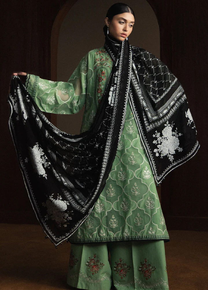 Satori by Zara Shahjahan Unstitched Embroidered Lawn 3 Piece Suit ZS26USL D-6 MIDORIYA - Summer Collection