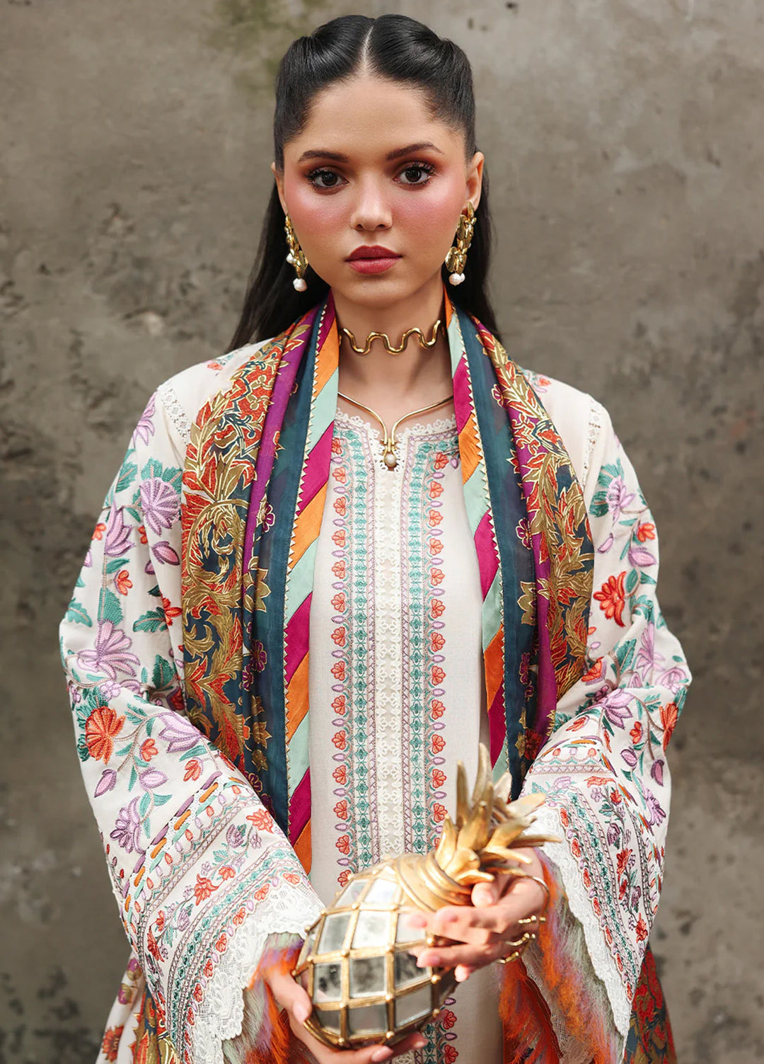 Lumina by Bin Ilyas Unstitched Embroidered Lawn 3 Piece Suit BI26UL L7 4B - Summer Collection