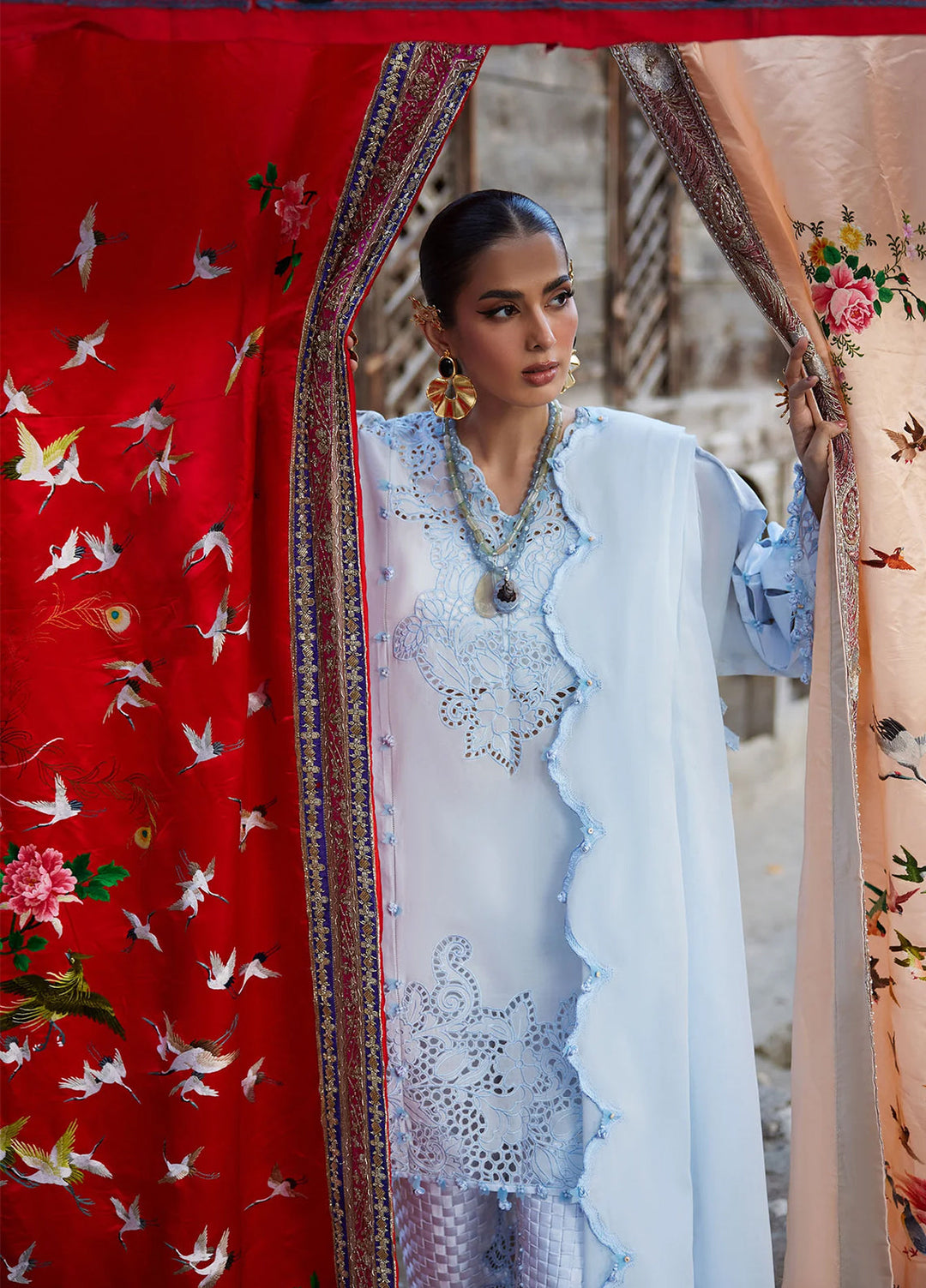 Kashmee Legacy by Elan Unstitched Embroidered Lawn 3 Piece Suit EL26ULKL Brumine EL26-02A - Festive Collection