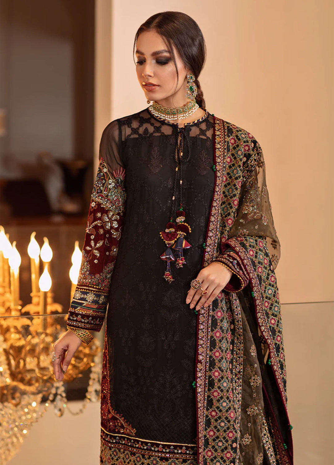 Chantelle by Baroque Unstitched Embroidered Chiffon 3 Piece Suit BQ26UFC EC-04 - Festive Collection