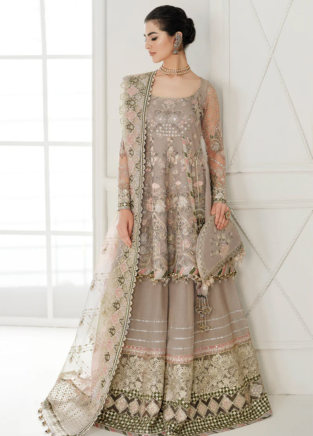 Chantelle by Baroque Unstitched Embroidered Net 3 Piece Suit BQ26UCF CH10-D08 - Festive Collection