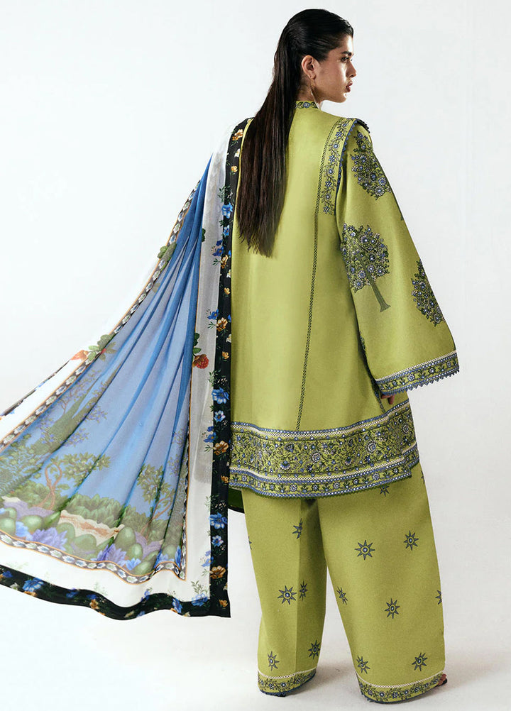 Jugnu by Hussain Rehar Unstitched Embroidered Cotton 3 Piece Suit HR26UCJ Mai JUG-LD D#1279 - Eid Collection