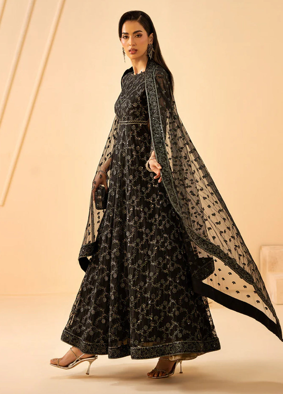 Riwayat by Zarif Unstitched Embroidered Net 3 Piece Suit ZR26URN ZRF-RC-03 QATIM - Festive Collection