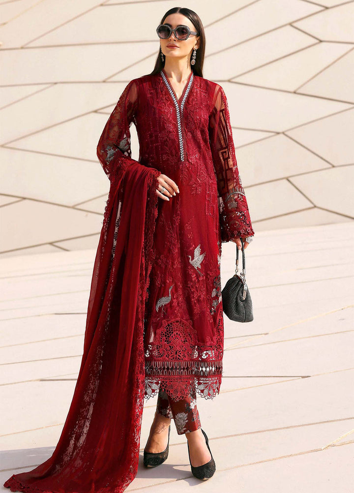 Maria B Unstitched Embroidered Luxury Lawn 3 Piece Suit MB26UEL 7A - Eid Collection