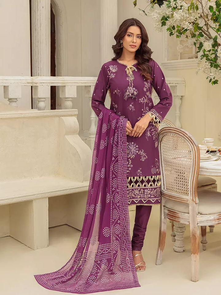 Salitex Unstitched Embroidered Cambric 3 Piece Suit UNS7MK011UT - Festive Collection
