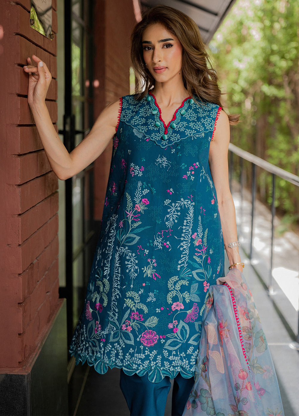 Lilas by Republic WomensWear Unstitched Embroidered Lawn 3 Piece Suit RW26ULL D-5A - Eid Collection