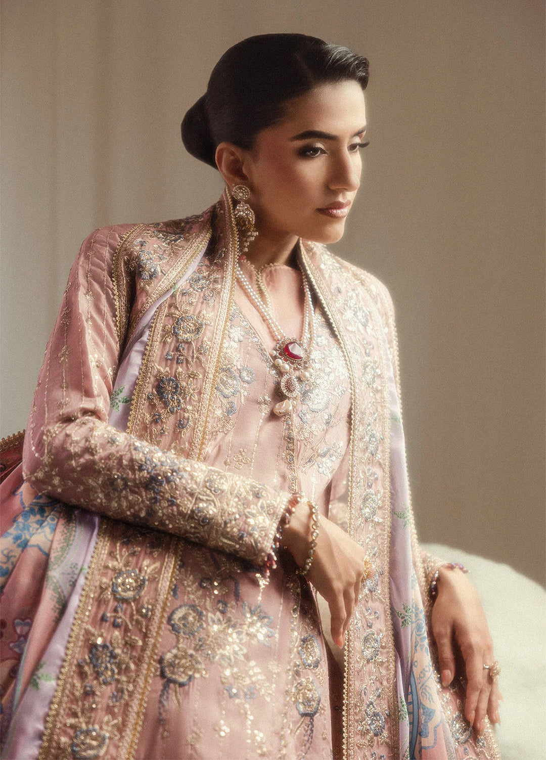 Aik Shaam by AIK Atelier Unstitched Embroidered Medium Silk 3 Piece Suit AIK26UAS C2603 - Wedding Collection