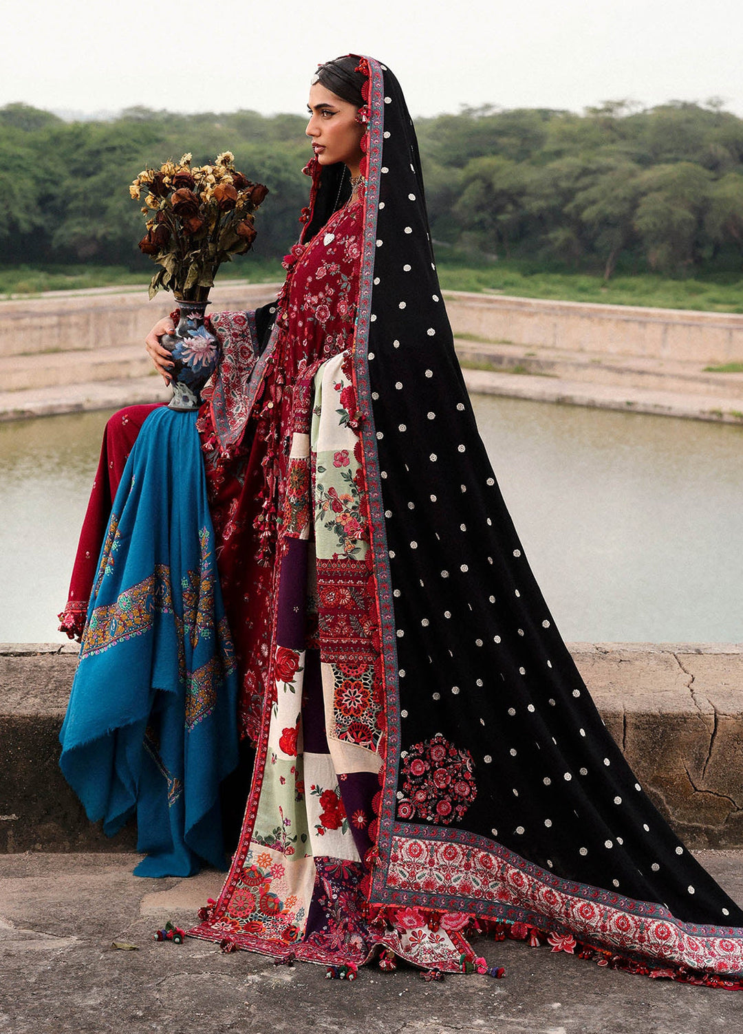 Hussain Rehar Unstitched Karandi Winter Embroidered Suits 3 Piece HRR25K Pankhuri - Winter Collection