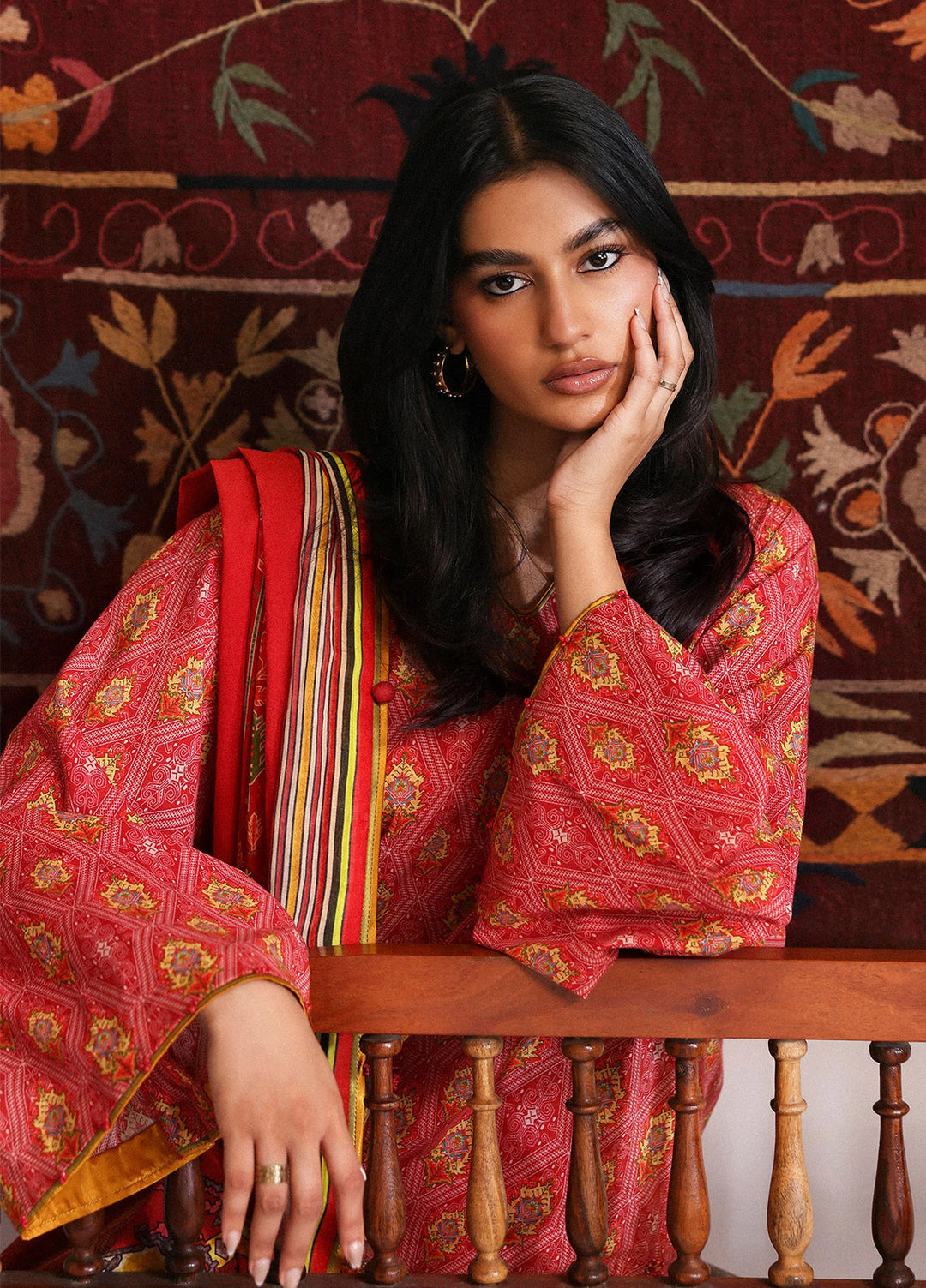 Amaya by Zaha Unstitched Printed Lawn 3 Piece Suit ZK26UAL Mehr APL26-07 - Casual Collection
