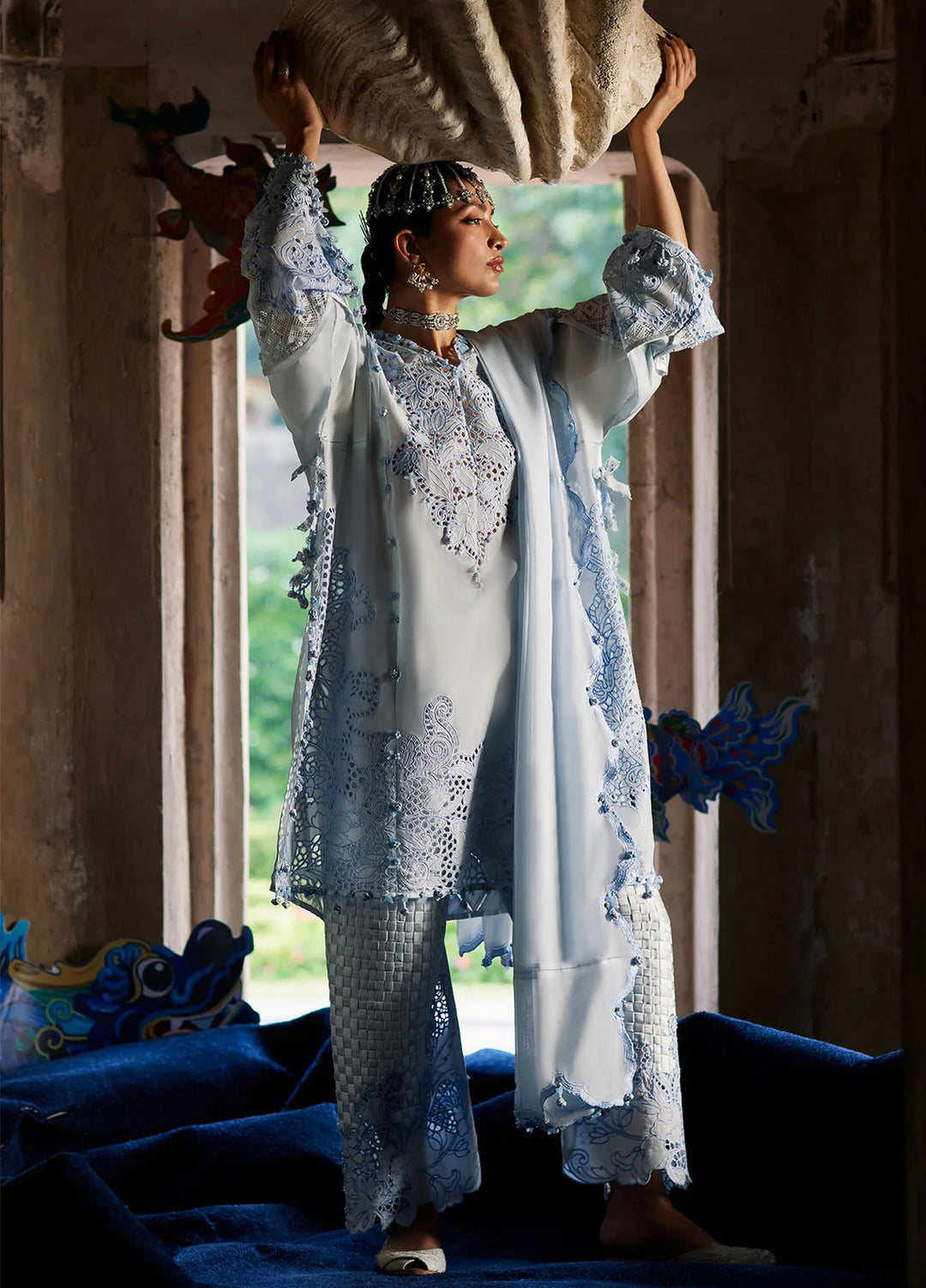 Kashmee Legacy by Elan Unstitched Embroidered Lawn 3 Piece Suit EL26ULKL Brumine EL26-02A - Festive Collection