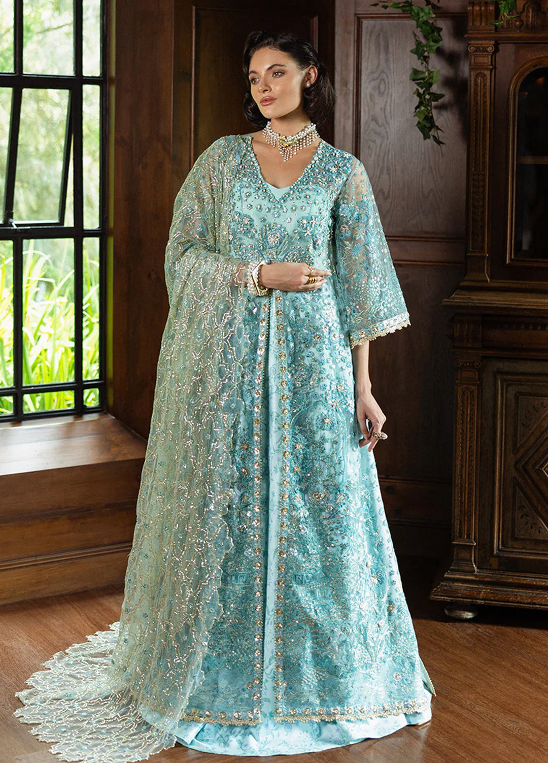 Inception by Mushq Embroidered Net Suits Unstitched 4 Piece MQ25IW D-02 Endless Love - Wedding Collection