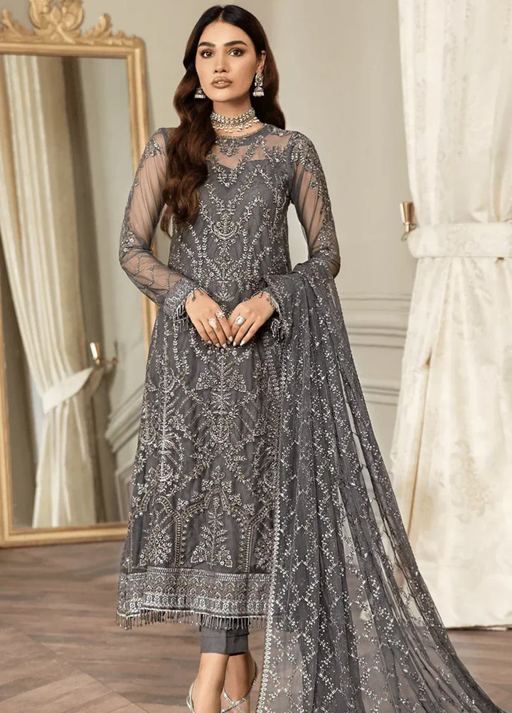 Mehroze By Zarif Embroidered  Suits Unstitched 3 Piece ZR25UF ZMF 07 STORM GREY - Luxury Collection