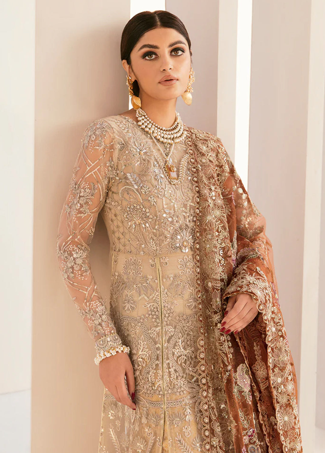 Chantelle by Baroque Unstitched Embroidered Net 3 Piece Suit BQ26UFC BQU-CH11-D03 - Festive Collection