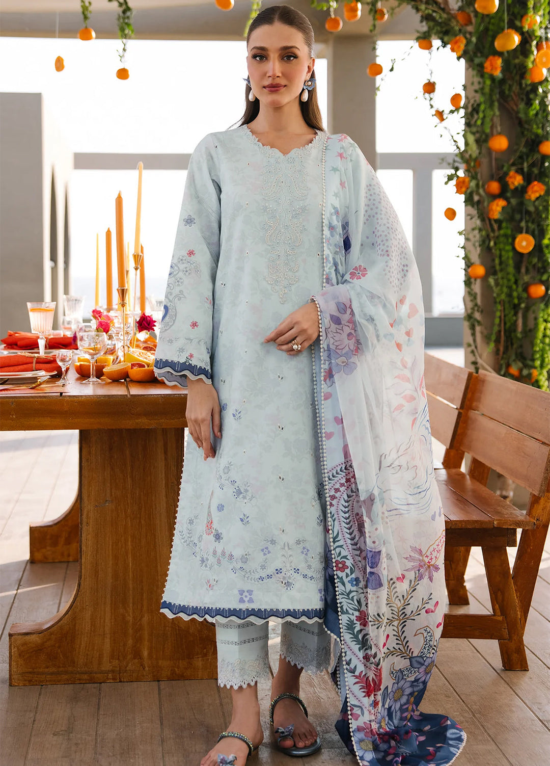 Afsanah by Seran Unstitched Embroidered Lawn 3 Piece Suit SN26UAL D-11 Alara - Summer Collection
