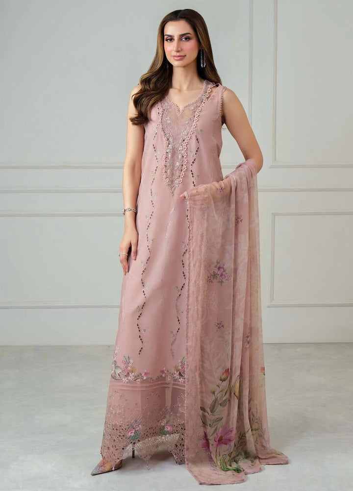 Noor Luxe by Saadia Asad Unstitched Embroidered Lawn 3 Piece Suit SA26UNL D-2A - Summer Collection