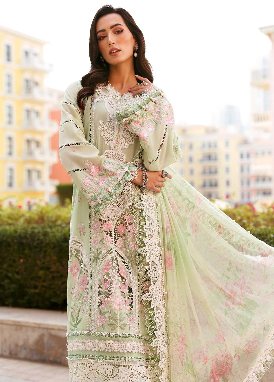 Maria B Unstitched Embroidered Luxury Lawn 3 Piece Suit MB26UEL 11A - Eid Collection