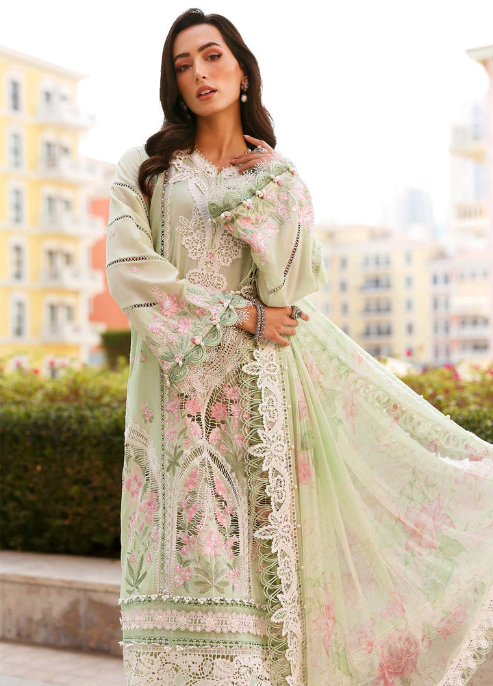 Maria B Unstitched Embroidered Luxury Lawn 3 Piece Suit MB26UEL 11A - Eid Collection