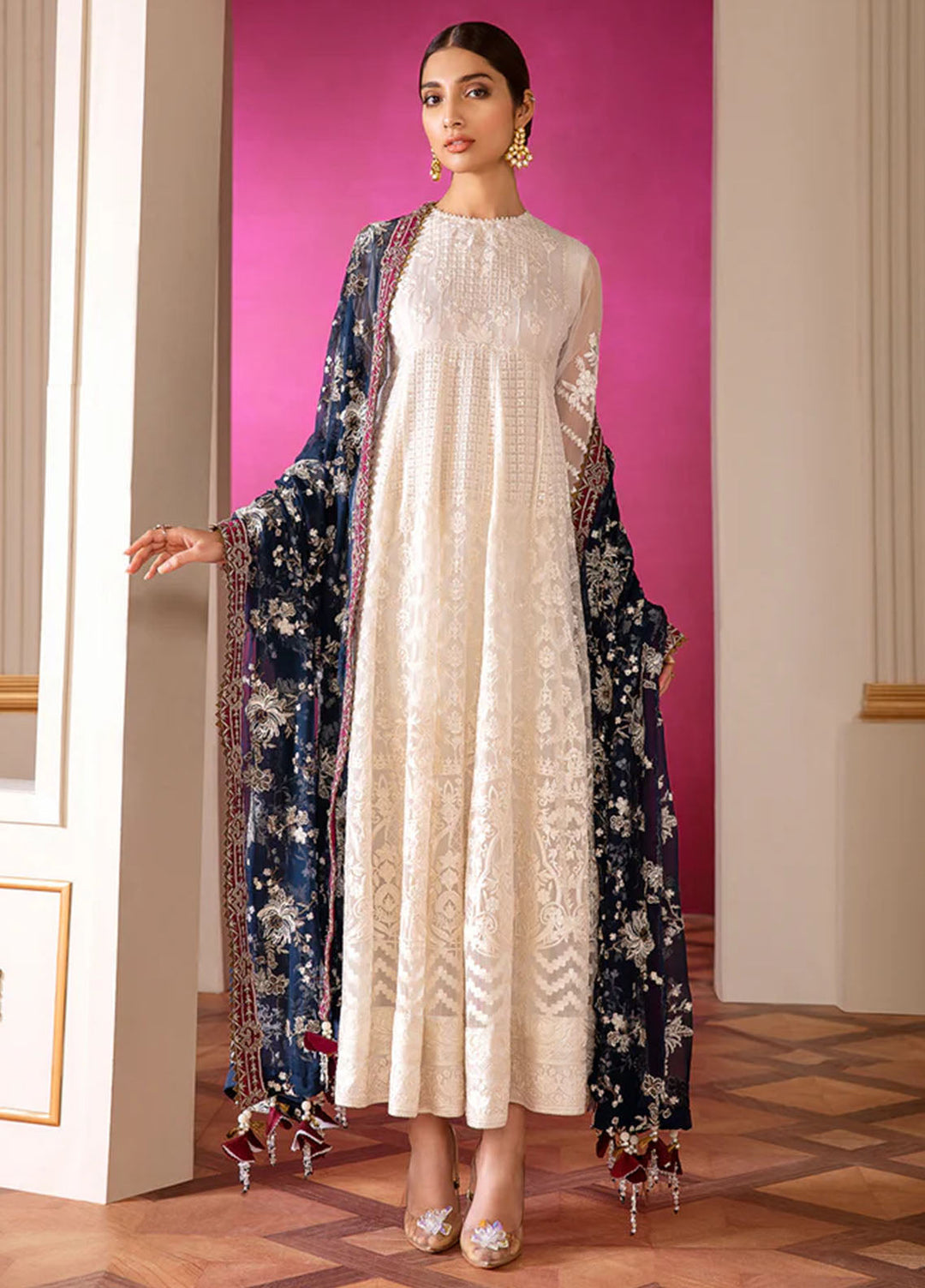 Chantelle by Baroque Unstitched Embroidered Chiffon 3 Piece Suit BQ26UCF 02-Glaze - Festive Collection