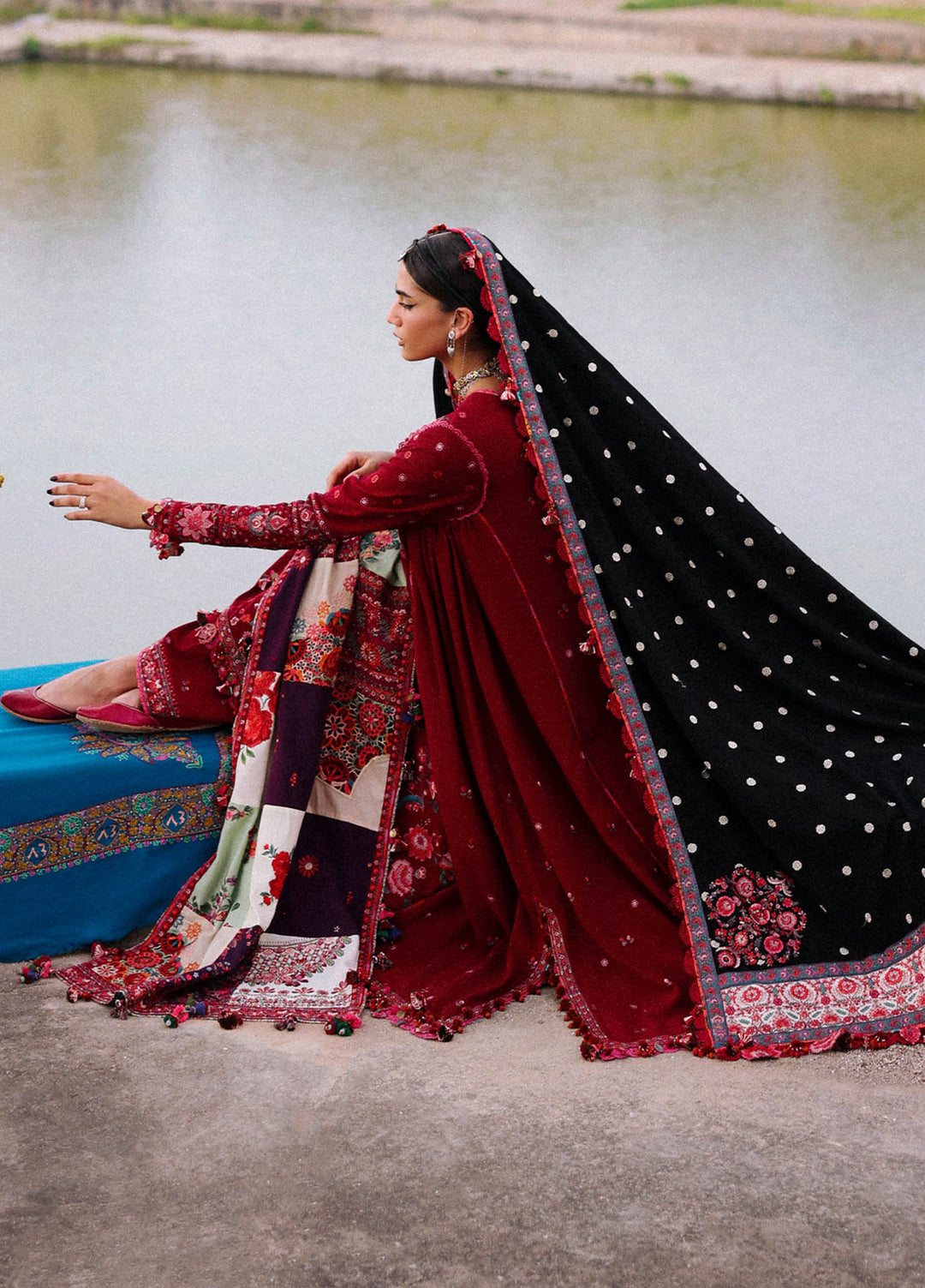 Hussain Rehar Unstitched Karandi Winter Embroidered Suits 3 Piece HRR25K Pankhuri - Winter Collection