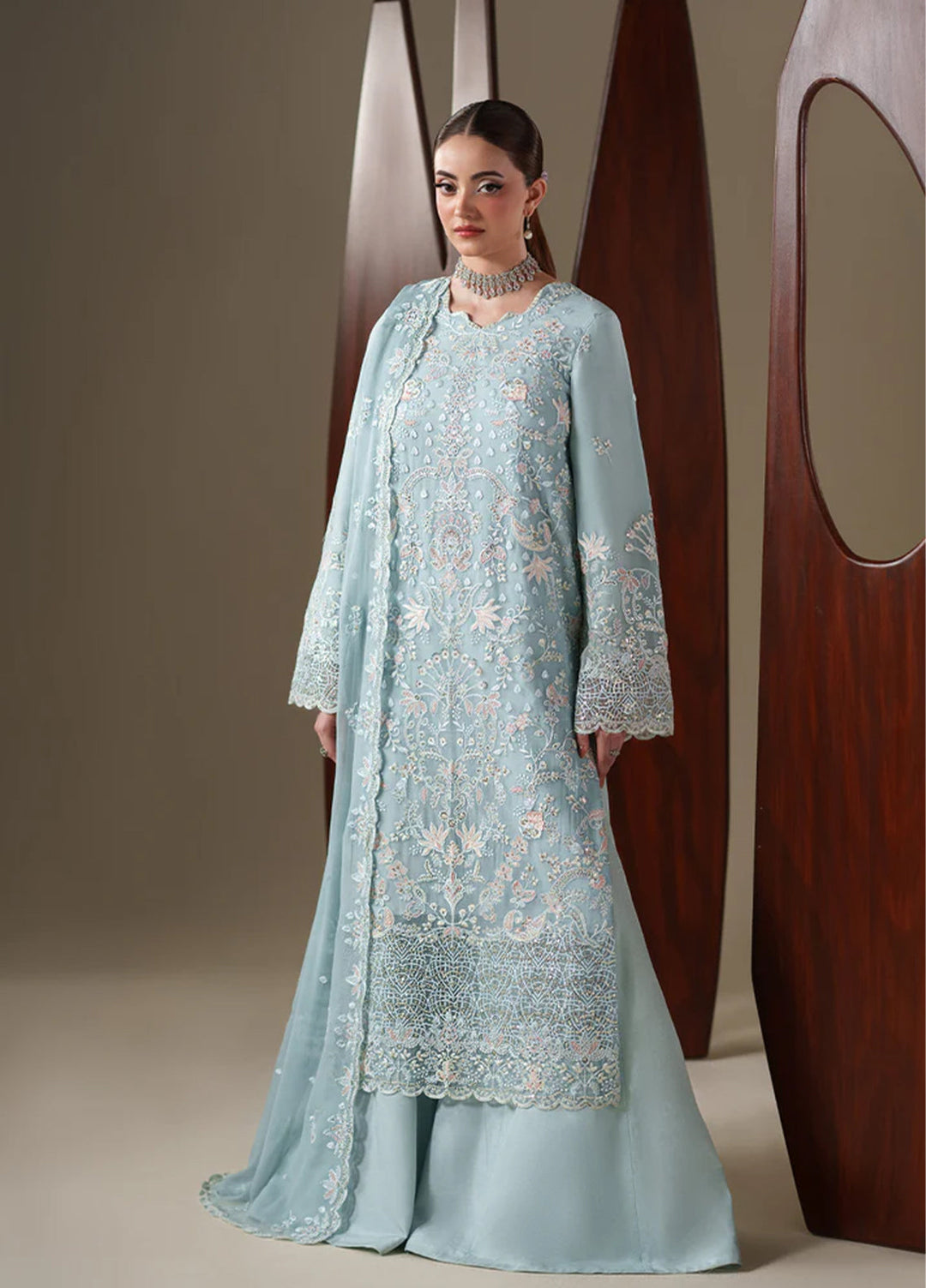 Nouvelle by Emaan Adeel Unstitched Embroidered Chiffon 3 Piece Suit EA26UNC Aria - Festive Collection