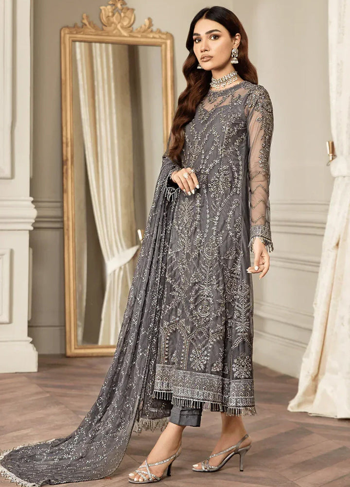 Mehroze By Zarif Embroidered  Suits Unstitched 3 Piece ZR25UF ZMF 07 STORM GREY - Luxury Collection