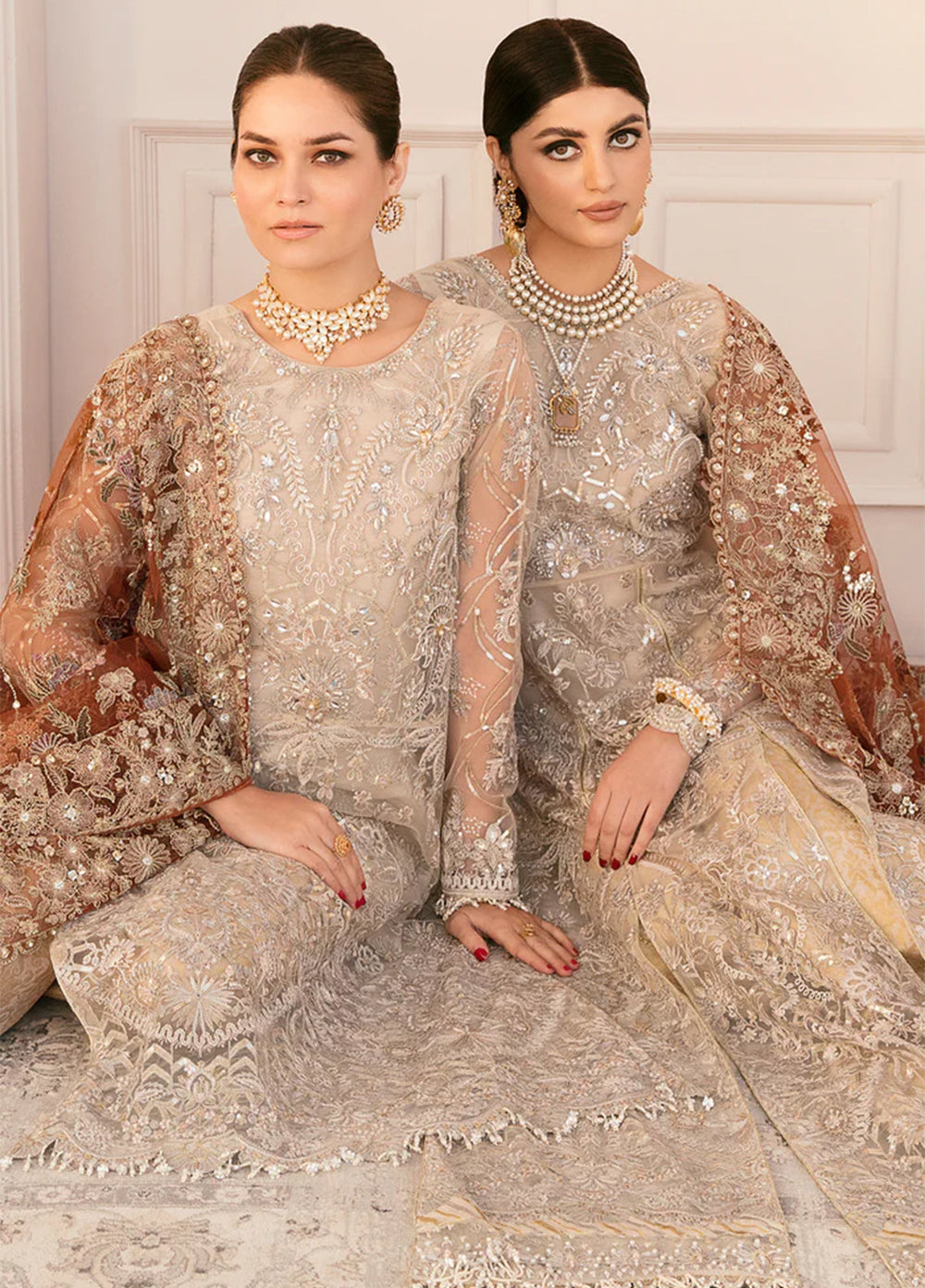 Chantelle by Baroque Unstitched Embroidered Net 3 Piece Suit BQ26UFC BQU-CH11-D03 - Festive Collection