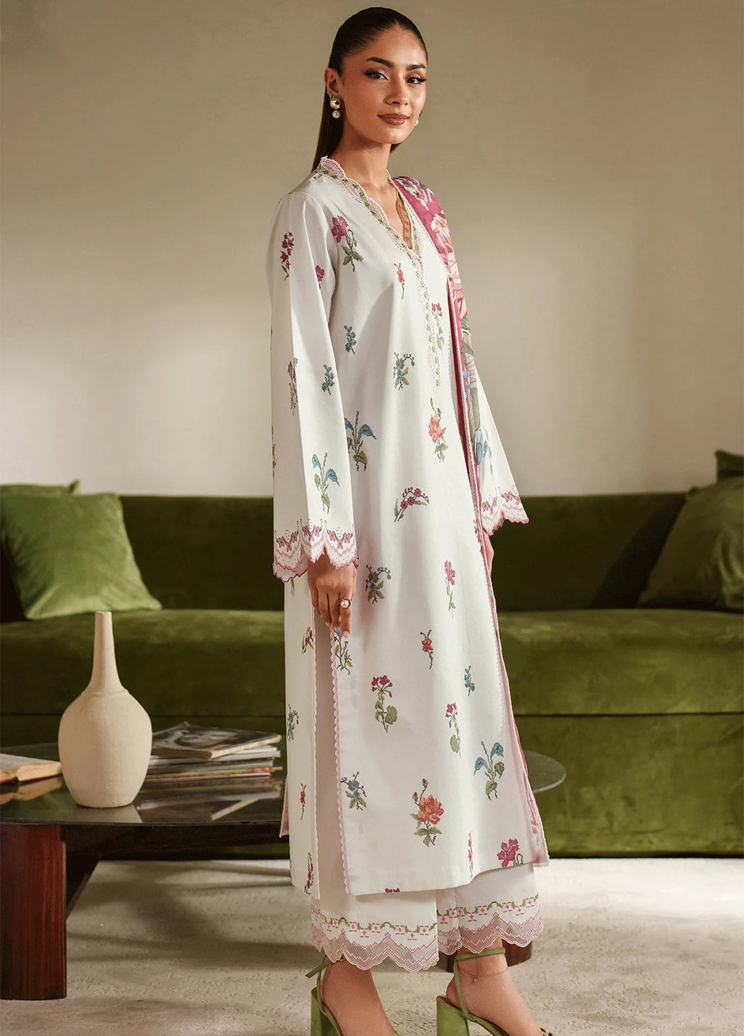 Ilara by Seran Embroidered Cambric Suits Unstitched 3 Piece SN25IC D-10 Gaelle - Summer Collection