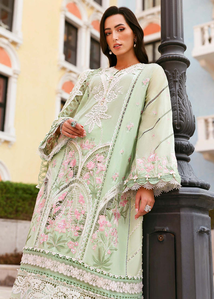 Maria B Unstitched Embroidered Luxury Lawn 3 Piece Suit MB26UEL 11A - Eid Collection