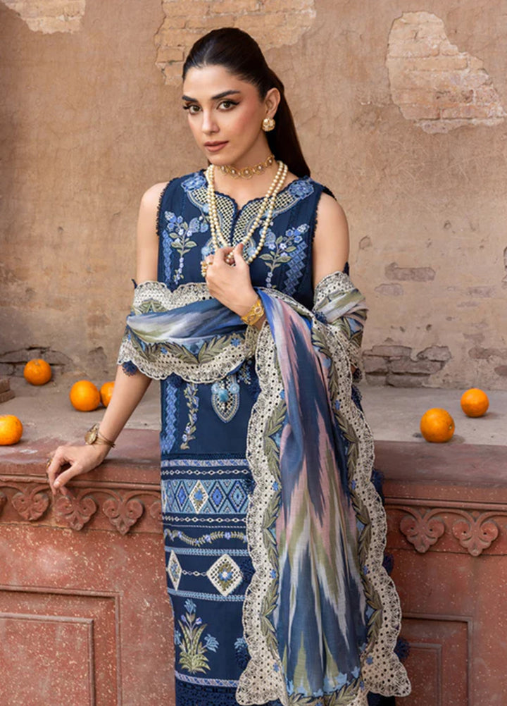 Saira Shakira Unstitched Embroidered Lawn 3 Piece Suit SSR26ULE SS-008B - Eid Collection