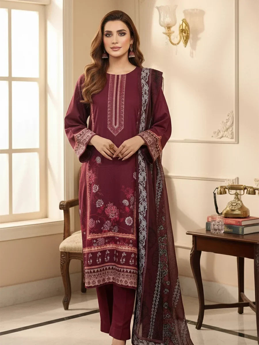 Salitex Unstitched Printed Cambric 3 Piece Suit SSW6U3P821 - Summer Collection